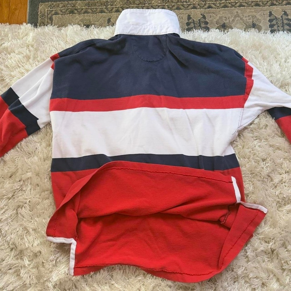 Vintage St Johns Bay Rugby Polo Shirt Retro Preppy USA Colorblock Men's L Tall - Picture 4 of 7